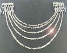 Punk Hair Cuff Pin Clip 2 Combs Tassels Chains Head Band Silver/Gold J4U66