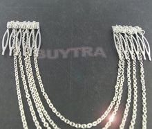 Punk Hair Cuff Pin Clip 2 Combs Tassels Chains Head Band Silver/Gold J4U66