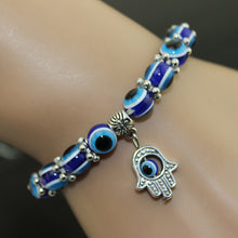 Hamsa Fatima Hand Evil charm magic captivate allure Eyes Bracelet Handmade Beads Bracelet J4U66