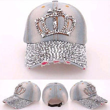 Women Hip Hop Caps Casual Rhinestone Stud Bling Crown Baseball Cap Hat Gifts J4U66
