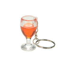 Novelty Lanyard Keychain Jewelry Clear Transparent Fake Wineglass Key Chain Keyring For Women Gift J4U66