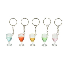 Novelty Lanyard Keychain Jewelry Clear Transparent Fake Wineglass Key Chain Keyring For Women Gift J4U66