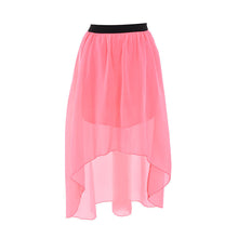One Size Women Irregular Chiffon Skirt Elastic Waist High Low Asymmetrical Hem Long Maxi Skirts Double Layer 5 Color J4U66