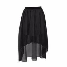 One Size Women Irregular Chiffon Skirt Elastic Waist High Low Asymmetrical Hem Long Maxi Skirts Double Layer 5 Color J4U66