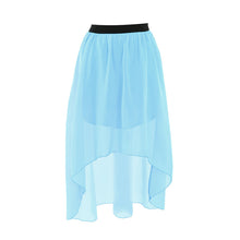 One Size Women Irregular Chiffon Skirt Elastic Waist High Low Asymmetrical Hem Long Maxi Skirts Double Layer 5 Color J4U66