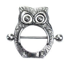 Owl Nipple Shield Bar Ring Body Jewellery Nipple Piercing J4U66