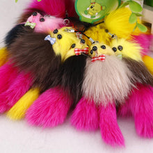 Phone Pendant Random Color Keychain Cute Plush Faux Fox Fur Handbag Key Ring J4U66