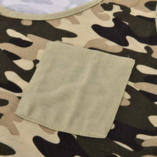 S-XXL Women Camouflage Tank Tops Lady Army Camo Sleeveless Vest Top Off Shoulder Camouflage T-Shirt Blouse with Pocket J4U66