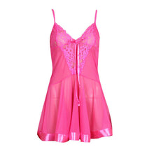 Sexy Lingerie Lace V-neck Transparent Sleepwear + G-string Super Light Dress Sex Sleepwears Underwear J4U66