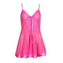 Sexy Lingerie Lace V-neck Transparent Sleepwear + G-string Super Light Dress Sex Sleepwears Underwear J4U66