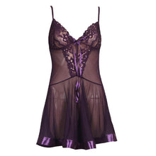 Sexy Lingerie Lace V-neck Transparent Sleepwear + G-string Super Light Dress Sex Sleepwears Underwear J4U66
