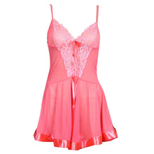 Sexy Lingerie Lace V-neck Transparent Sleepwear + G-string Super Light Dress Sex Sleepwears Underwear J4U66