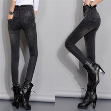 Sexy Women Denim Skinny Pants High Waist Stretch Jeans Body Building Slim Long Pencil Pants Trouser3 Color J4U66