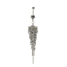 Tassel Navel Piercing Crystal Rhinestone Dangle Belly Button Ring Body Jewelry J4U66