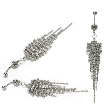 Tassel Navel Piercing Crystal Rhinestone Dangle Belly Button Ring Body Jewelry J4U66