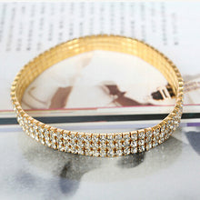 Three Row Crystal Rhinestone Tennis Elastic Ankle Chain Bracelet Jewelry Sexy Anklet Bridal Wedding Accessories for Women J4U66