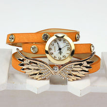 Vintage Leather Strap Angel Wings Rivet Bracelet Watches Wristwatch J4U66