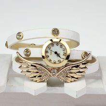 Vintage Leather Strap Angel Wings Rivet Bracelet Watches Wristwatch J4U66