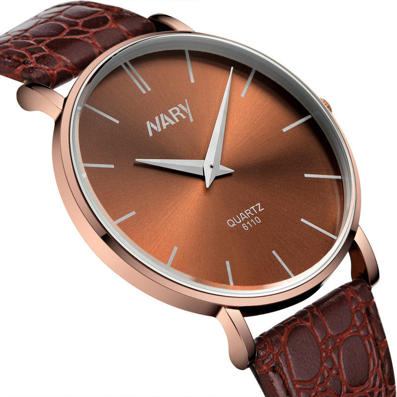 Waterproof Women Slim Big Dial Business Sport Leather Quartz Wrist Watch J4U66