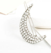 Women Girl Chic Crystal Rhinestone Moon Hair Clip Bang Clip Hairpin J4U66
