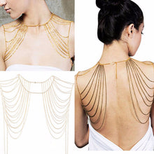 Women Girl Gold Tassels Link Women Charm Sexy Body Chain Body Shoulder Chain Necklace J4U66
