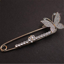 S Bridal Crystal Brooches Pins Women Silver Gold Plated Butterfly Brooch J4U66
