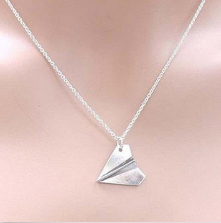 S Men Women One Direction Band Harry Styles Gold Paper Airplane Pendant Necklace Jewelry Chain Collares Choker Necklaces J4U66