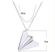 S Men Women One Direction Band Harry Styles Gold Paper Airplane Pendant Necklace Jewelry Chain Collares Choker Necklaces J4U66