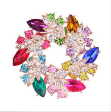 S Women Brooches For Scarf Clear Crystal Rhinestone Gold Plated Chinese Redbud Flower Brooch Pin Jewelry J4U66