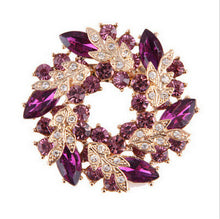 S Women Brooches For Scarf Clear Crystal Rhinestone Gold Plated Chinese Redbud Flower Brooch Pin Jewelry J4U66