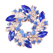 S Women Brooches For Scarf Clear Crystal Rhinestone Gold Plated Chinese Redbud Flower Brooch Pin Jewelry J4U66