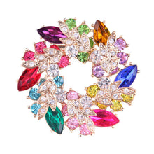 S Women Brooches For Scarf Clear Crystal Rhinestone Gold Plated Chinese Redbud Flower Brooch Pin Jewelry J4U66