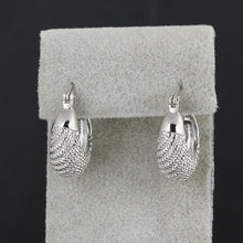 1pair 18k platinum plated moon stripe hoop loop earrings clasp jewelry gift for women lady J4U66