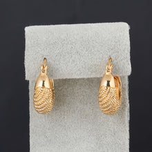 1pair 18k platinum plated moon stripe hoop loop earrings clasp jewelry gift for women lady J4U66