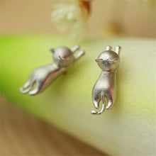 925 Sterling Silver Jewelry 925 Sterling Cat Silver Earrings For Women Statement Earrings J4U66