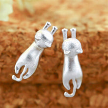 925 Sterling Silver Jewelry 925 Sterling Cat Silver Earrings For Women Statement Earrings J4U66