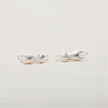 925 Sterling Silver Jewelry 925 Sterling Cat Silver Earrings For Women Statement Earrings J4U66