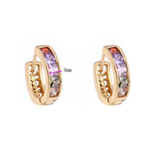 1pairclear crystal zircon 18k gold plated vintage retro hollow wide hoop earrings jewelry gift for women lady J4U66