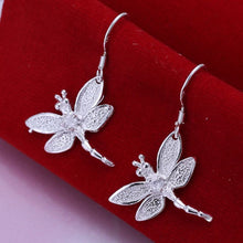 Crystal Dragonfly silver plated Earrings Jewelry trends exquisite beauty of high - quality Drop Earrings Women jewelry J4U66