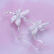 Crystal Dragonfly silver plated Earrings Jewelry trends exquisite beauty of high - quality Drop Earrings Women jewelry J4U66