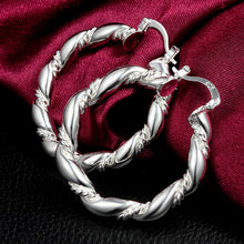 Jewelry Charm Simple Style Hoop Earrings Silver Plated Twisted Rope Women Hoop Earrings J4U66