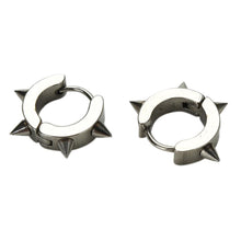Titanium Steel Punk Rivet Ear Studs Spike Hoop Huggie Piercing Earrings For Women J4U66