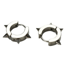 Titanium Steel Punk Rivet Ear Studs Spike Hoop Huggie Piercing Earrings For Women J4U66