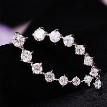 Women Earrings Four-prong Setting 7Pcs Cz Diamonds 18k Gold Plated Earrings Jewelry J4U66