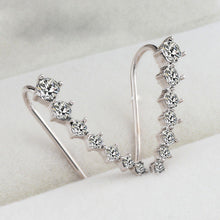 Women Earrings Four-prong Setting 7Pcs Cz Diamonds 18k Gold Plated Earrings Jewelry J4U66