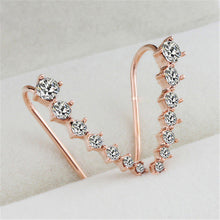 Women Earrings Four-prong Setting 7Pcs Cz Diamonds 18k Gold Plated Earrings Jewelry J4U66