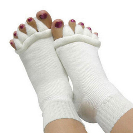 Five Toe Socks Fingers Toe Separator Foot Alignment Pain Relief Massage Socks for Woman 5 Colors for Choose J4U66
