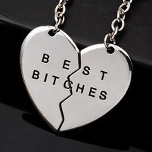 Friendship Forever Keychain Heart Pendant Pieces Broken Two Best Bitches Keyrings For Women Jewelry Gold Silver Colors J4U66