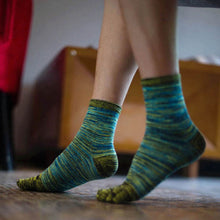 Casual Socks Designer Men Retro Color Five Finger Toe Socks Soft Cotton Blend Free Size J4U66