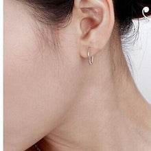Hoop Earrings Silver Small Thin Smooth Circle Earrings Loop Earrings for Women Jewelry J4U66